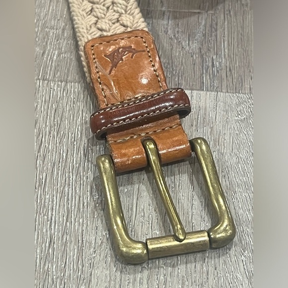 Kahala Torino Size 38 Stretch Knit Woven Made in Italy Khaki Belt - Picture 5 of 13